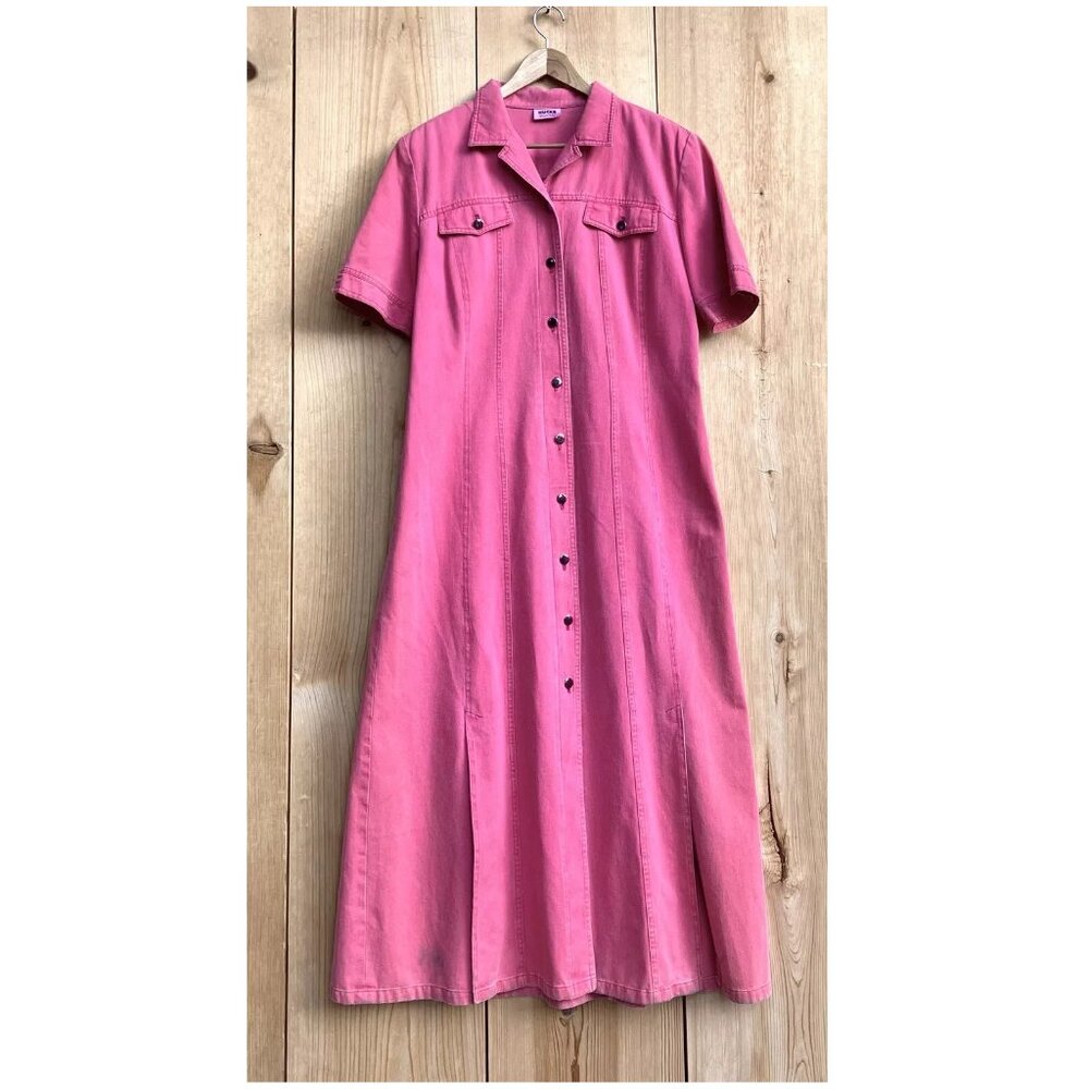 Hucke Denim Long Shirt Dress Sz Large